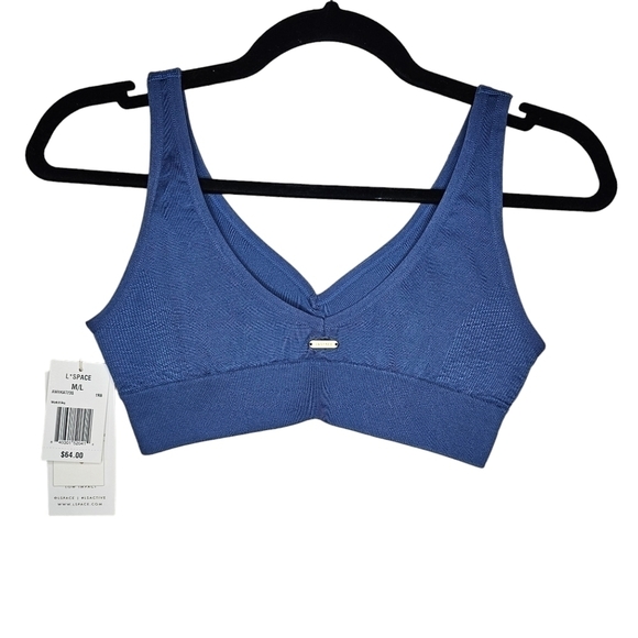 L*Space Work It Bra in True Blue Size M/L - Picture 7 of 13